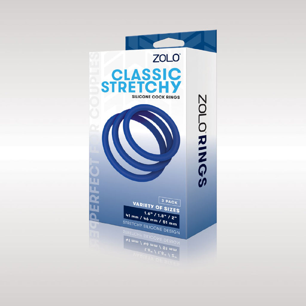 Zolo Classic Stretchy Silicone Cock Ring 3-Pack